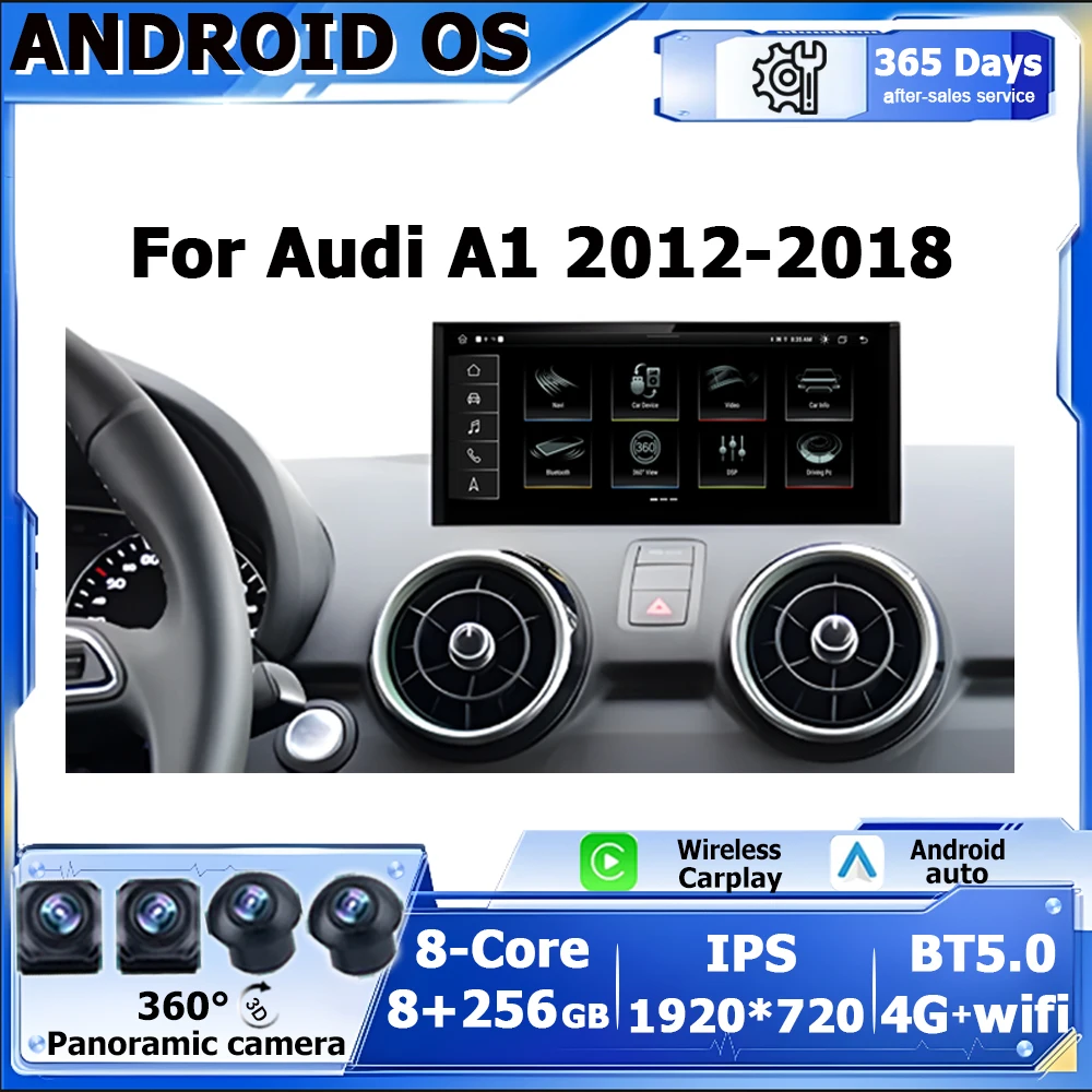 GPS-навигация Android Auto Wireless Carplay 10 25 "для Audi A1 2013-2018 автомобильный мультимедийный