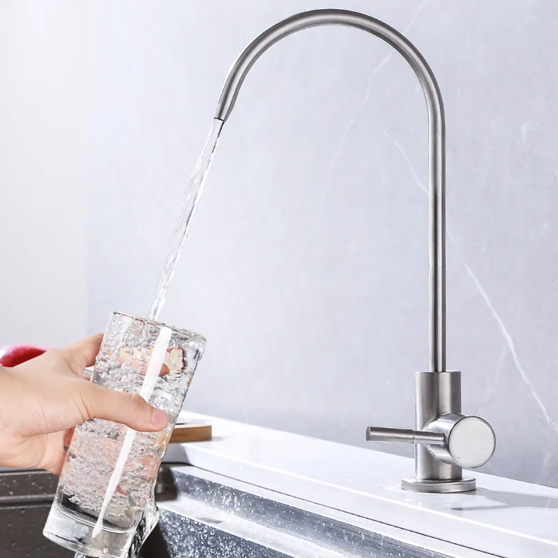 

304 stainless steel kitchen basin water purifier household direct drinking faucet 2 points gooseneck water dispenser faucet