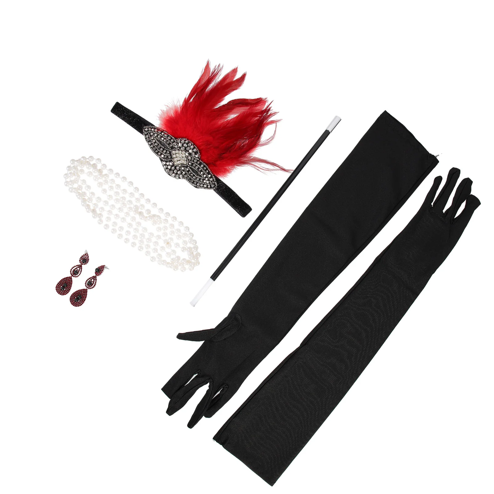 

1 Set Hair Decors Necklace Creative Plumage Hair Band Tobacco Stems Earrings