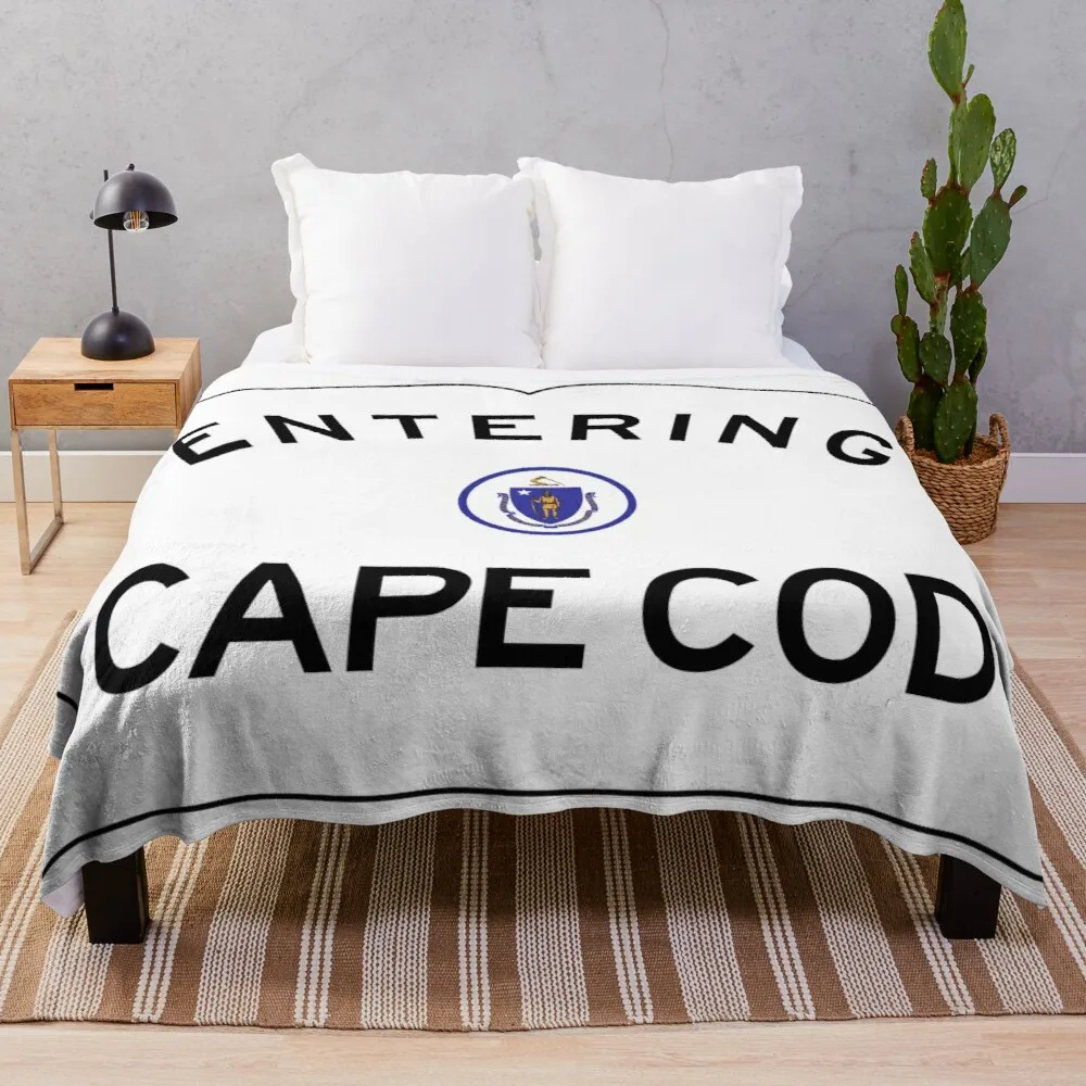 

Entering CAPE COD - Commonwealth of Massachusetts Road Sign Throw Blanket fleece bkanket Blanket for sofa