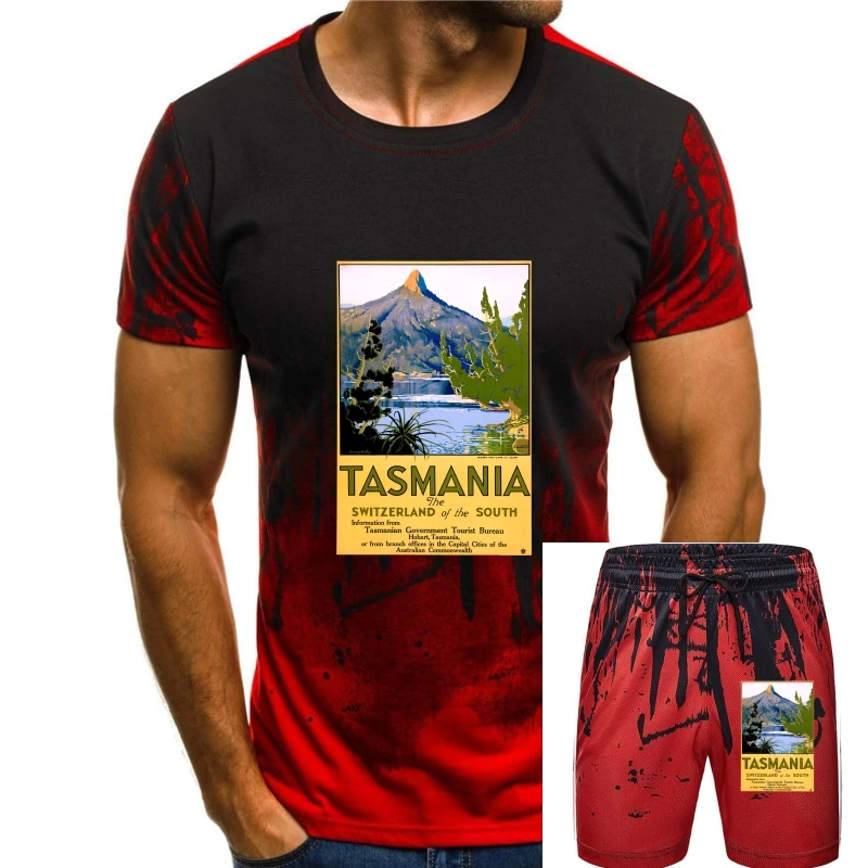 

Men t-shirt Vintage Travel Poster Australia Tasmania tshirt Women t shirt