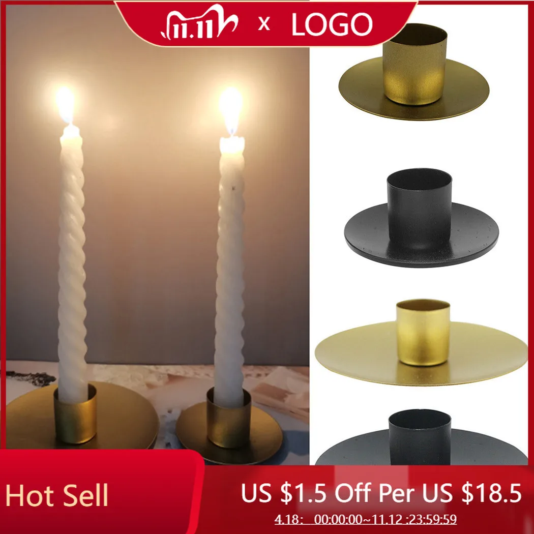 

Simple Golden Candle Holder Metal Desktop Candlestick For Wedding Party Festival Candelabra Art Gift Home Decor