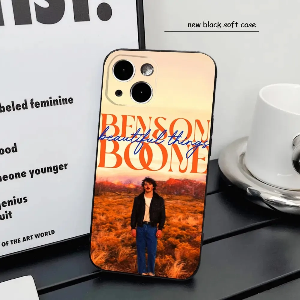 B-Benson Singer B-Boone Phone Case For iPhone16 15 14 13 12 Mini 11 Pro XR X XS MAX 7 8 Plus Silicone Cover Soft Black