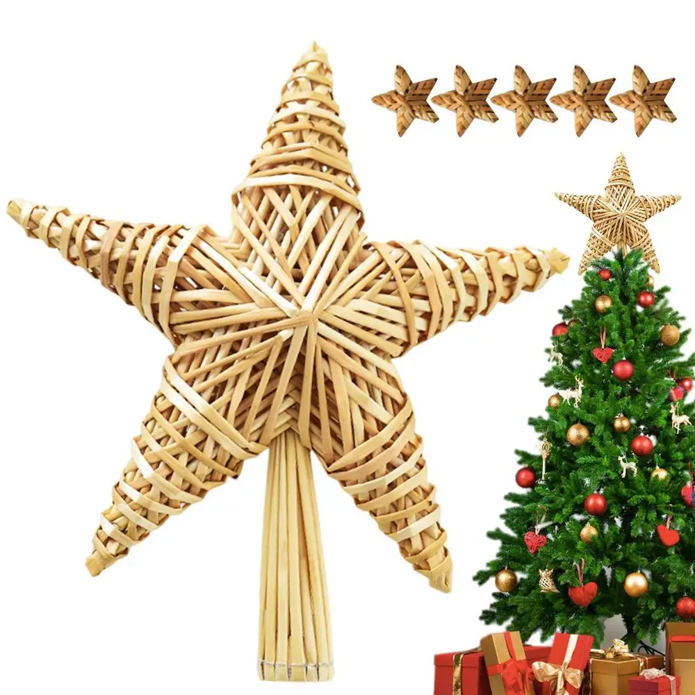 

Рождественская звезда из соломы 6 штук