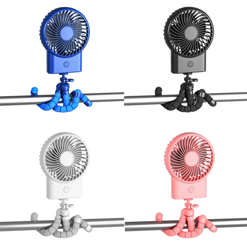 Mini Handheld Personal Portable Fan Baby Stroller Car Seat 2000mAh with Flexible Tripod Student Bed Desk Camping |