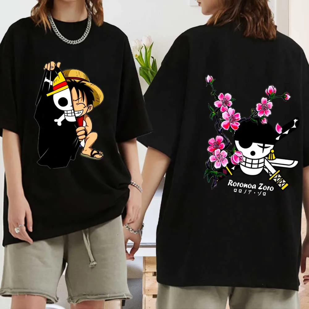 

One Piece T Shirts Oversized T-shirt Anime Streetwear Short Sleeve T-shirts Print Casual Tops Summer Harajuku Men's Clothing