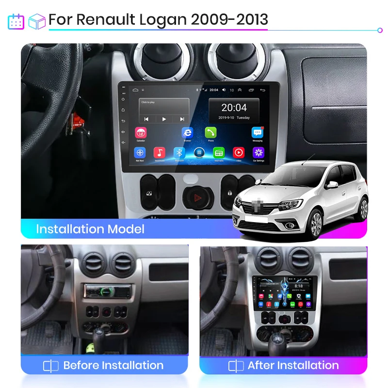 Автомагнитола 2DIN 4 + 64 ГБ Android мультимедийный плеер carplay GPS-навигация без DVD для Renault