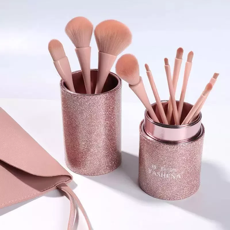 

NEW2023 10PCS Makeup Brushes Set Golden Brushes Foundation&Powder&Blush Fiber Makeup Brushes Makeup Tools Face Lip Eyesh