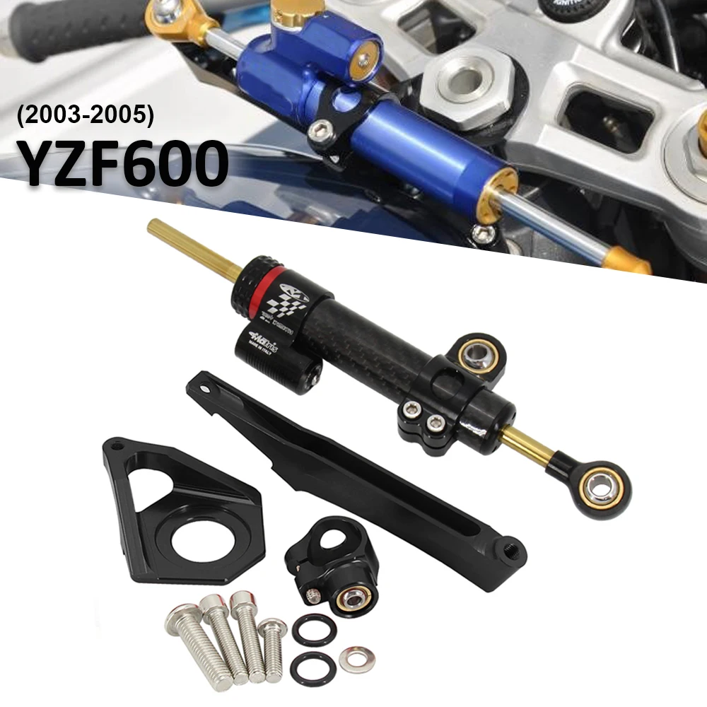 

CNC Aluminum Adjustable Motorcycles Steering Stabilize Damper Bracket Mount Kit For YAMAHA YZF600 YZF R6 2003 2004 2005