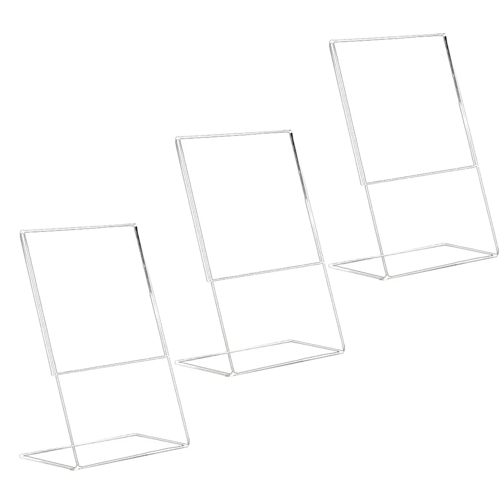 

3 Pcs Display Stand Menu Holder Label Multifunction Table Meeting Desktop Storage Rack Versatile Acrylic