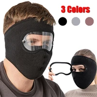 motorcycles full face mask windproof anti dust cycling ski fleece breathable balaclava with hd goggles winter warm masks