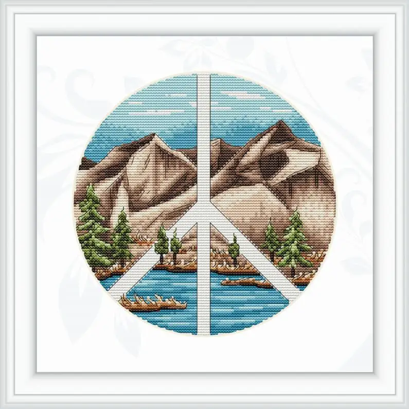 

Pacific Islands 28-28 Cross Stitch Kit Aida Count Unprint Canvas Stitches Embroidery DIY Handmade Needlework