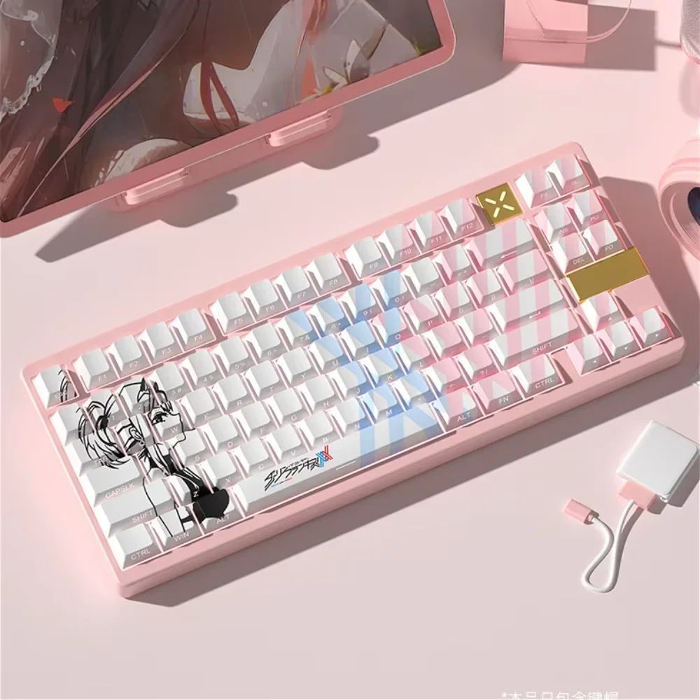 Фото 130-клавишная прозрачная вишневая крышка с боковой гравировкой, набор PBT, простая индивидуальная крышка для клавиш для механической клавиатуры 60/64/84/98/108 №4
