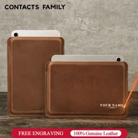 contacts family genuine leather sleeve case for ipad mini 6 8 3 inch 2021 cover ipad mini 5 4 3 2 1 pouch tablet accessories