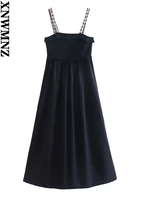 xnwmnz womens black fashion shell strap dress women retro straight neck summer elegant dresses