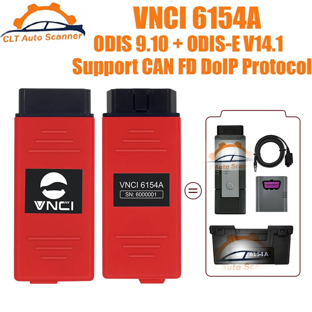 

Newest VNCI 6154 6154A ODIS 9.10 ODIS-E V14.1 Support CAN FD DoIP Protocol and Online Functions Original Driver Cover SVCI 6154