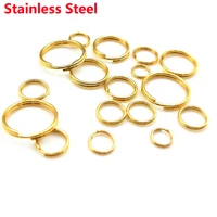50100pcs stainless steel double open jump rings gold plated split rings connectors for diy jewelry making findings wholesale