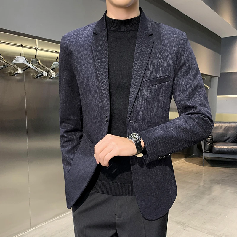 2022 Men's Blazer Fashion Spring Summer Clothing Male Suit Jacket Gradient Color Casual Slim Fit Fancy Party Singer Blazzer Coat