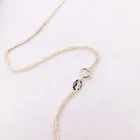 Ожерелье-цепочка, из серебра 925 пробы, золотого цвета, 35-90 см, 1 мм