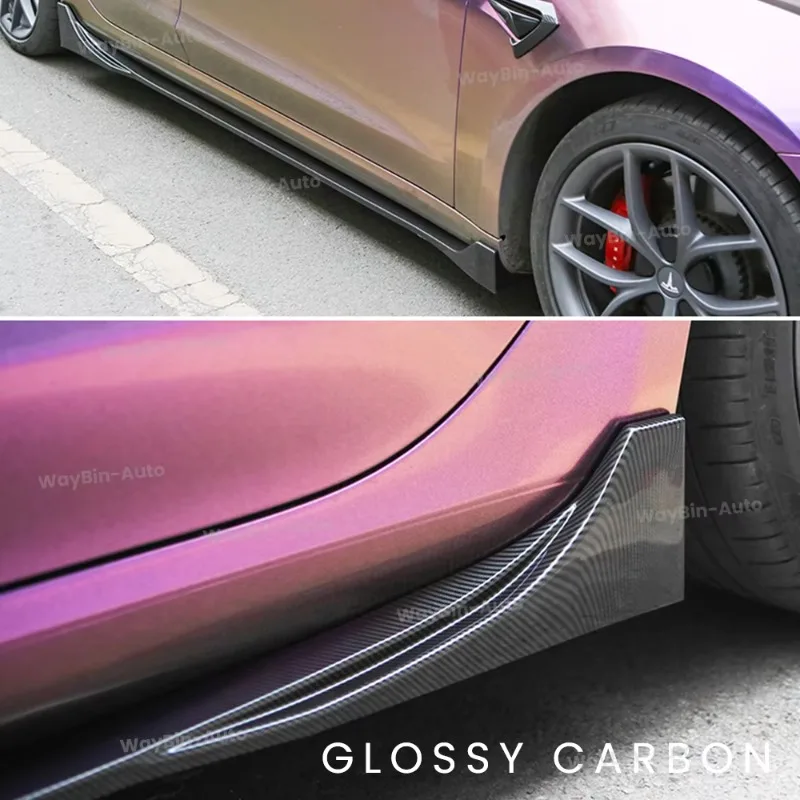 Фото Боковой сплиттер BOMP Fast Aero для Tesla New Model Y Juniper 2017-2025, обвесы для Model 3 Highland, глянцевые автомобильные аксессуары. №4