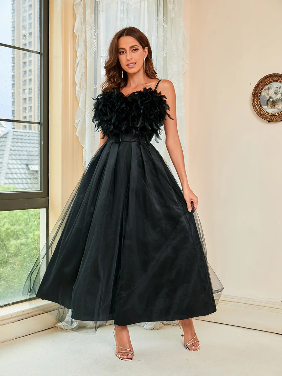 Luxury Evening Dress Long Square Collar Sleeveless A-Line Ankle-Length Gown 2022 Ever Pretty of Gorgeous Prom Party Women Dress