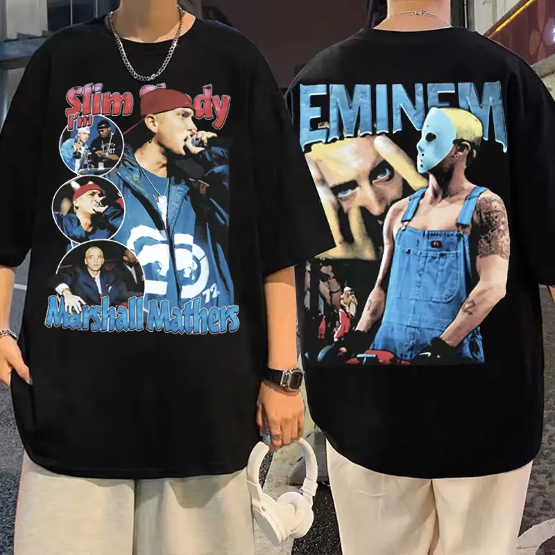 

Rap Slim Shady I'm Marshall Mathers Eminem Anger Management Tour Graphic T Shirt Men Hip Hop Tee Cool Men's Oversized T-shirts