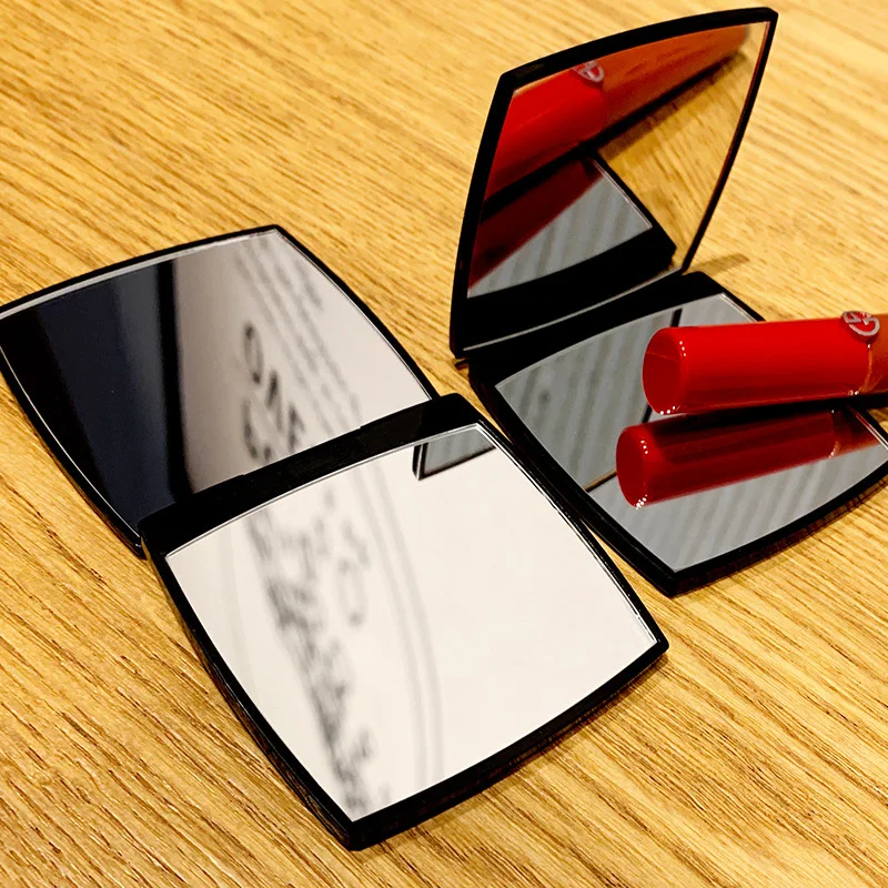

Black Folding Double-sided Makeup Mirrors for Women Wedding Dating Face Makeup Folding Flip Fashion Make Up Tool Mirror for Girl