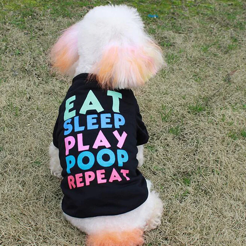 

Summer Dog T-shirt Cute Letter Printed Pet Vest for Small Medium Dogs Cats Apparel Pug Puppy Outfits Pet Clothing Ropa Perro