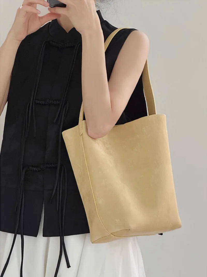 Нишевые дизайнерские легкие роскошные атласные сумки-тоут из воловьей кожи