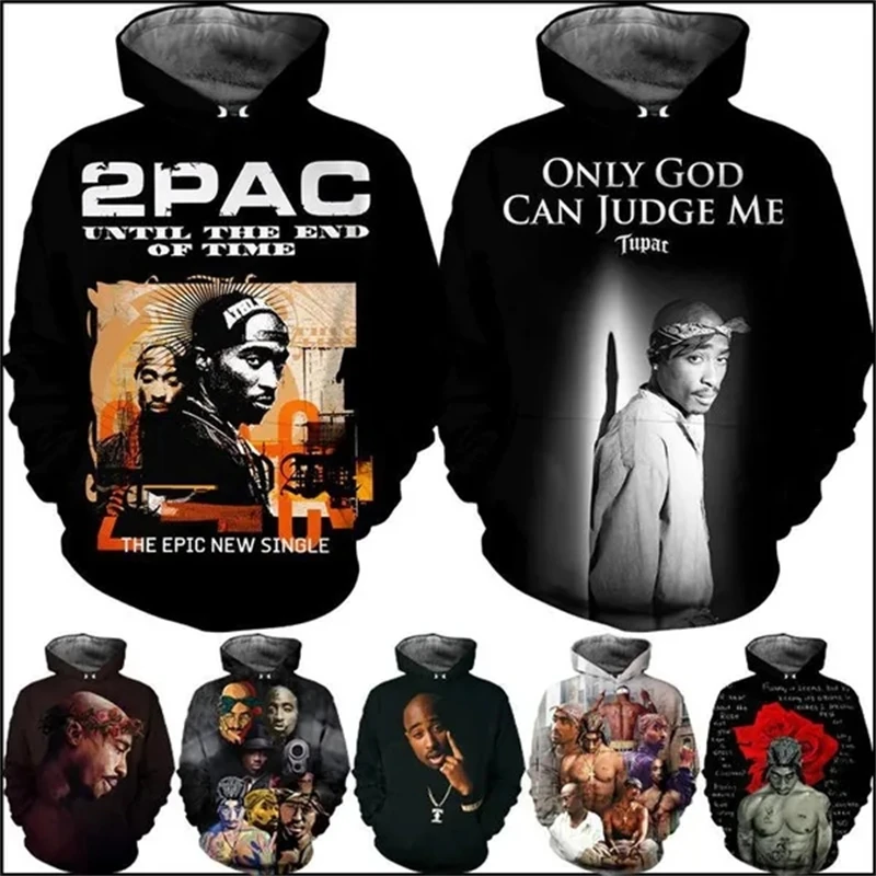 

Толстовка унисекс с 3D принтом, модный Повседневный пуловер в стиле хип-хоп, рэп 2 ПАК, уличная одежда, свободные топы