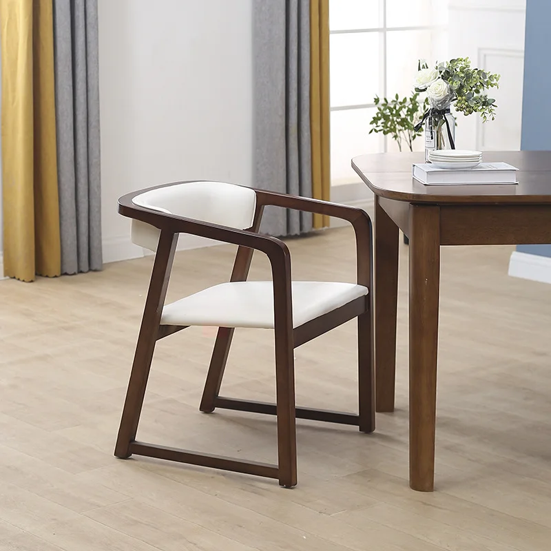 

Modern Individual Kitchen Dining Chair Nordic Cafe Ergonomic Backrest Wooden Living Chair Dresser Arm Sillas home Furnitures BZ
