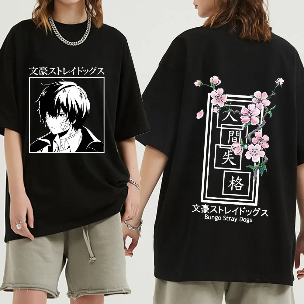 

Двусторонняя Футболка с принтом аниме «бродячие псы» дазай Осаму футболка с графическим принтом Харадзюку манга футболки с коротким рукав...