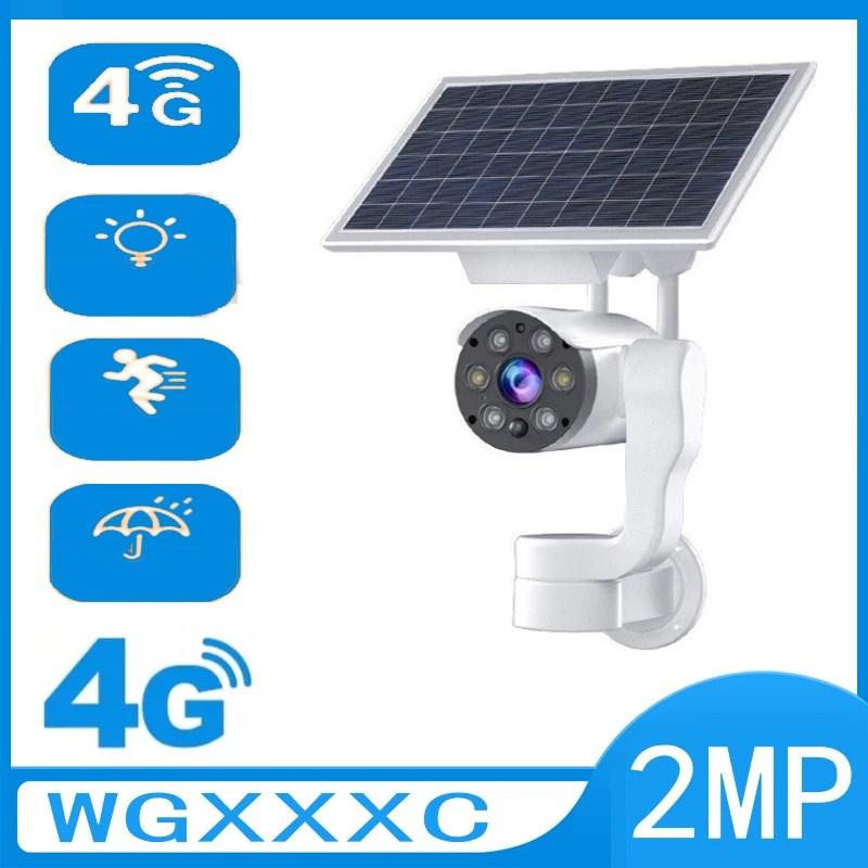 

2MP Solar Surveillance Camera 4G WIFI Outdoor Detection Human Body Detection Night Vision IP cam Two-way Noice Waterproof camera