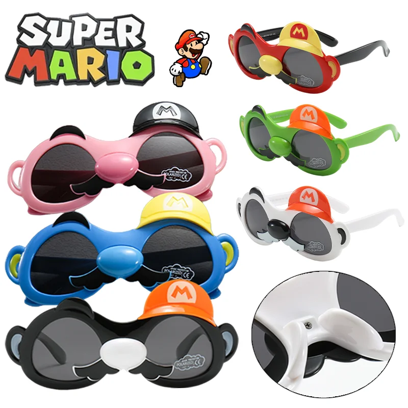Детские солнцезащитные очки Super Mario Bros Мультяшные уличные модные затемненные для