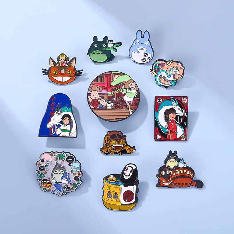 

Anime Spirited Away Enamel Pins Cartoon Boy Girl Animal Ghost Brooches Backpack Badge Jewelry Accessories Gift