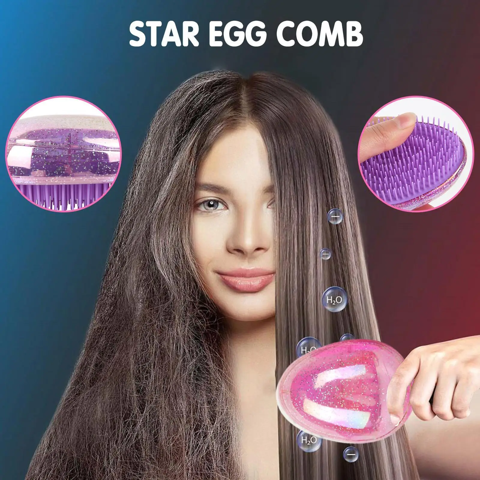 

1pc Mini Hair Brush Egg Round Shape Soft Hairbrush Detangling Hair Brush Hair Styling Hairdressing Comb For Travel M0c7