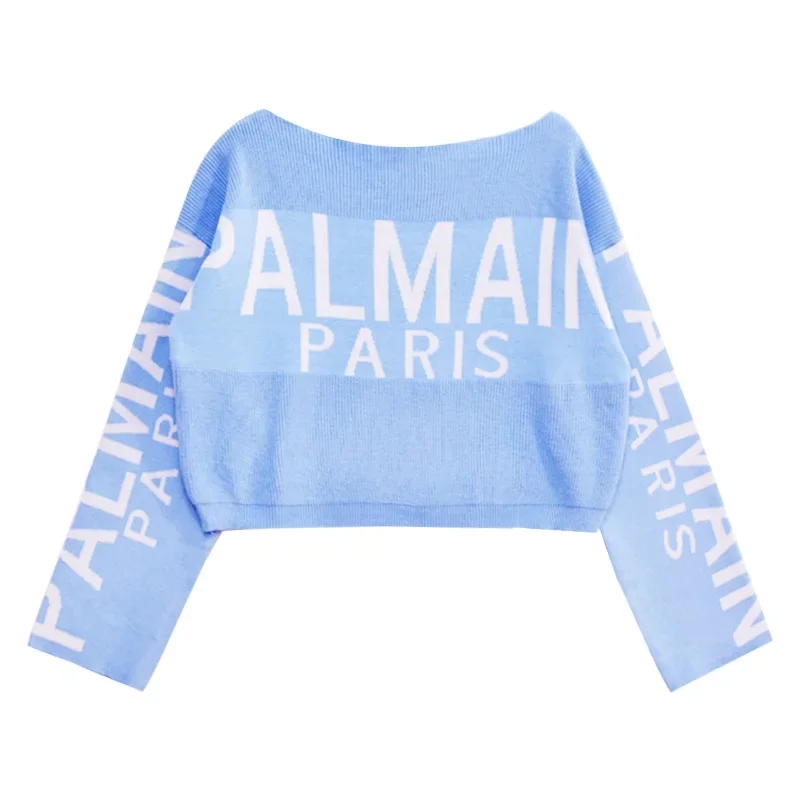 Осень-зима 2022 Новое поступление укороченный вязаный топ с открытыми плечами