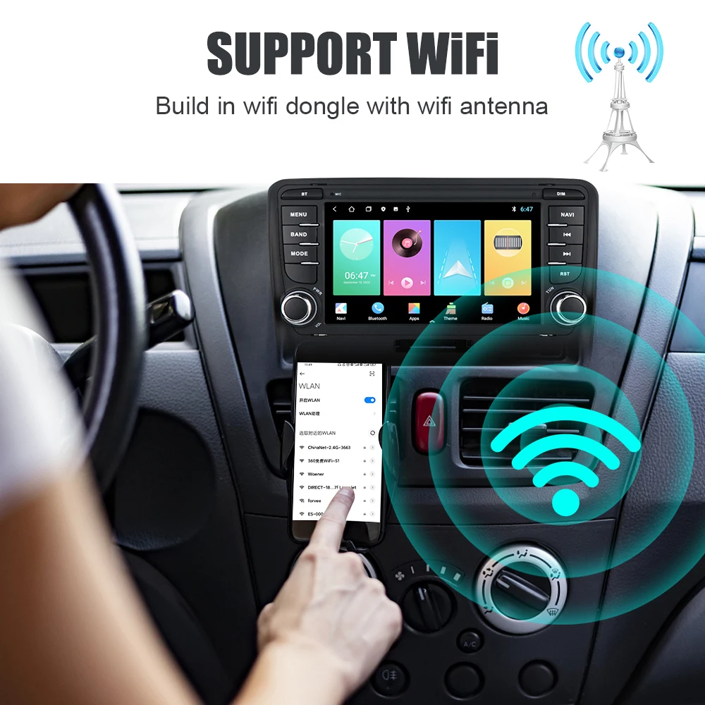 2 Din MP5 видеоплеер GPS FM-приемник Bluetooth WiFi для Audi TT 7-дюймовый HD сенсорный экран