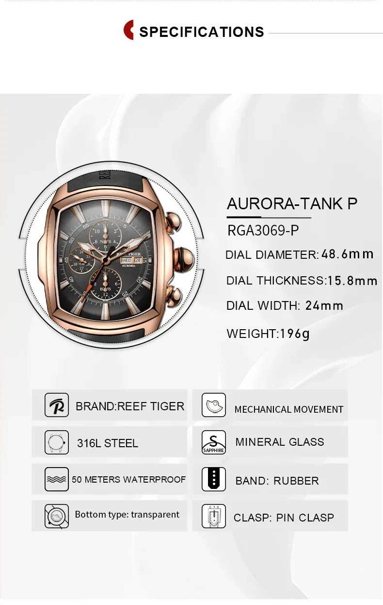 Мужские автоматические часы в стиле милитари 48 6 мм