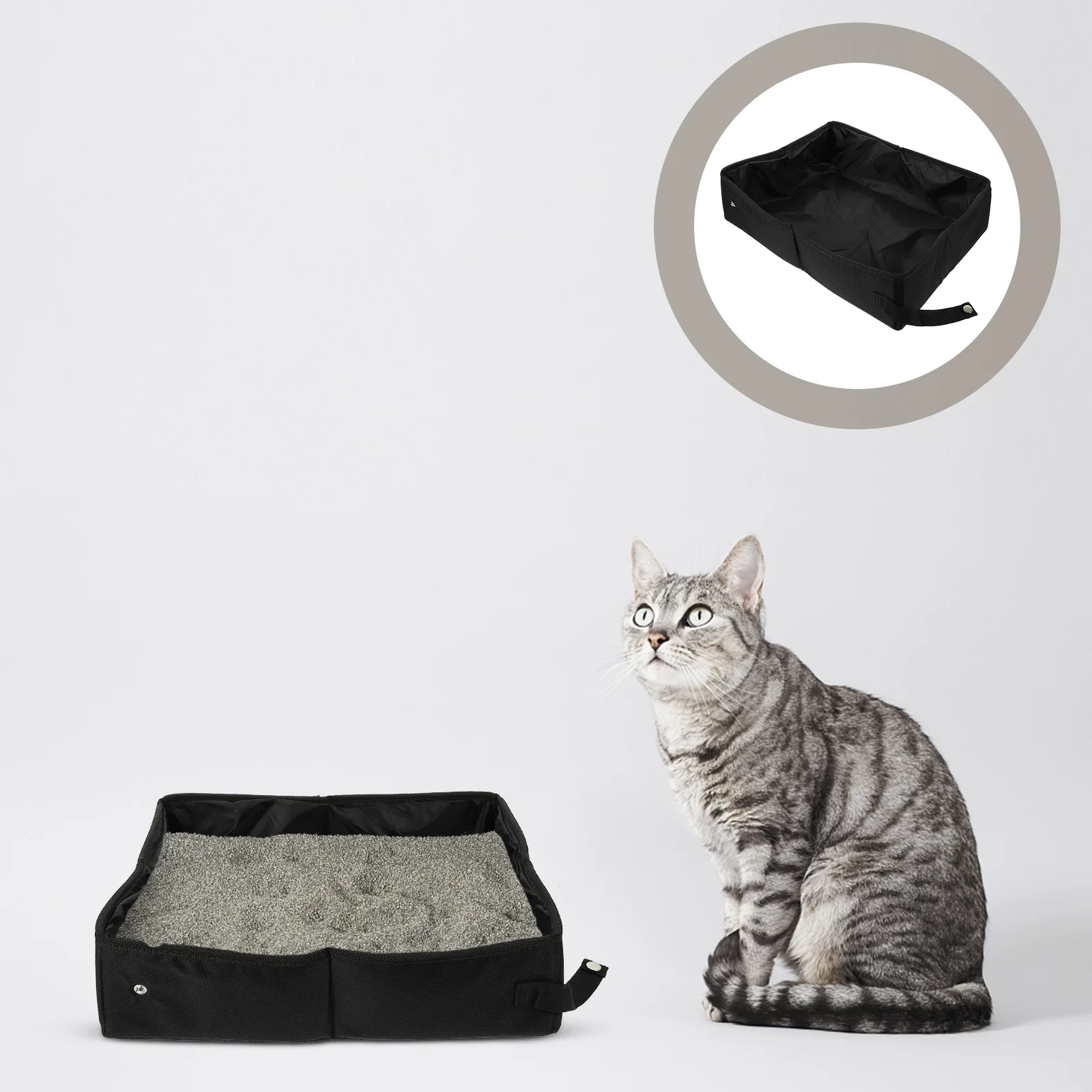 

Box Portable Cat Litter Carrier Space Saving Litter Box Waterproof Litter Box Cat Sand Container for Outdoor Storage Travel