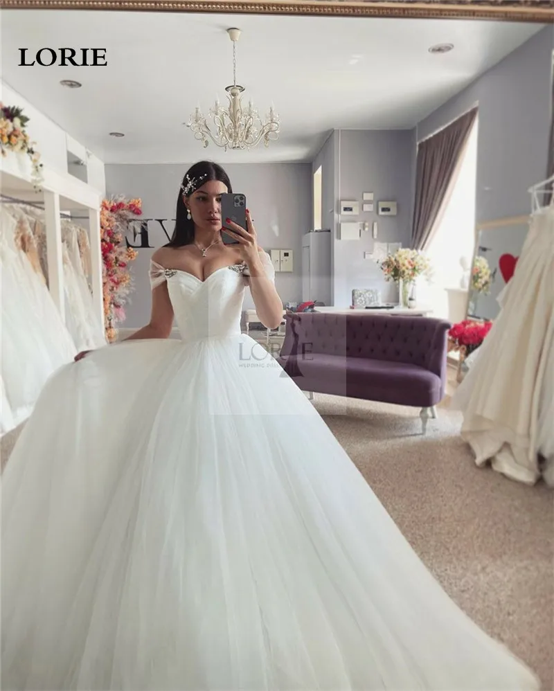 LORIE Простые Свадебные платья цвета слоновой кости с открытыми плечами платье для