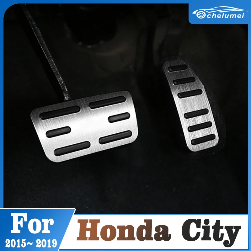 

Педали педали акселератора для стайлинга автомобиля, 2 шт., для Honda City 2015-2019, тормозные колодки, нескользящий коврик, защитный чехол, аксессуа...
