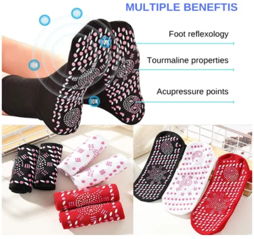 

Sox Sock Therapy Slimming Sock Care Short Socks Self-heating Magnetic Thermal Tourmaline Health 1/6pairs Elastic Health Sock