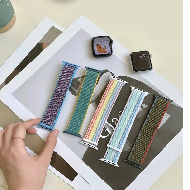 

Nylon Strap For Apple Watch Band 44mm 40mm 49mm 45mm 41mm 42mm 38mm 45 mm Bracelet Correa iwatch Series 7 6 se 5 3 Ultra 8 Band