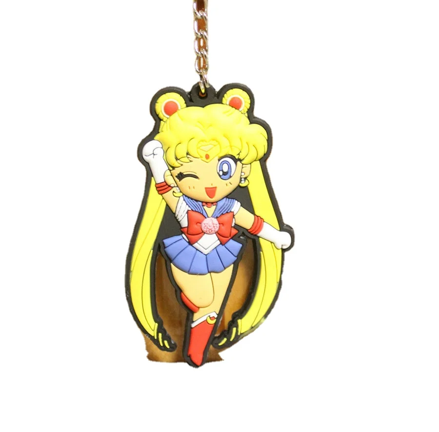 

Anime Sailor Moon Hare Keychain Keychain Double Sided Silicone Animation Pendant Key Chain Collection Model Toys