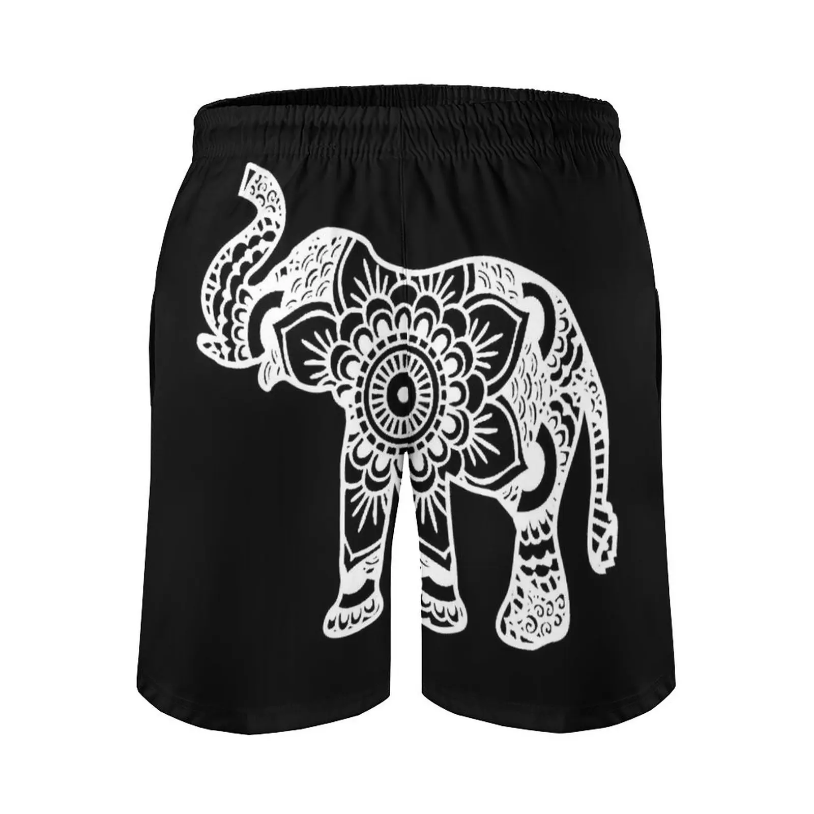 Мужские пляжные шорты с мандалой Белые сетчатой подкладкой плавки для серфинга