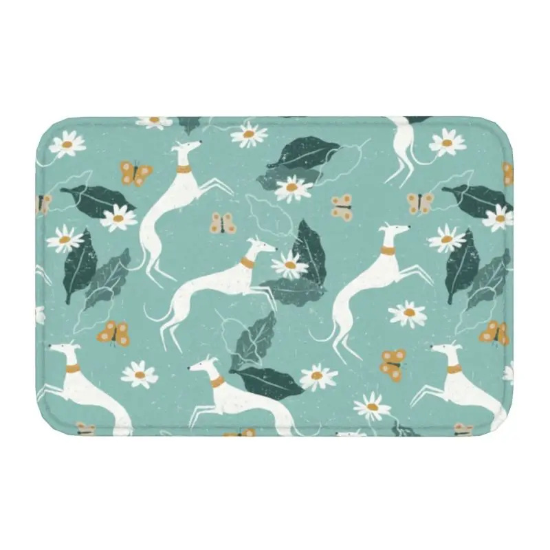 

Cute Greyhound Dog Floor Door Kitchen Bathroom Mat Anti-Slip Outdoor Doormat Living Room Entrance Rug Toilet Footpad Carpet