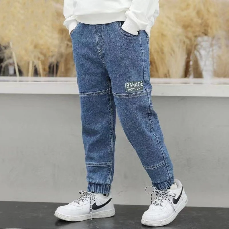 

Boys' Jeans Spring and Autumn 2023 New Wear Pants Children's Mid size Big Boys' Loose Korean kids Fashion Pants