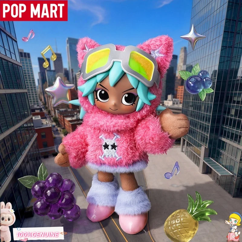 Фото POPMART Peach Riot Fruit Punch Series: Виниловая плюшевая фигурка-брелок Kawaii в стиле музыкального панка, подвеска для сумки, коллекционная игрушка, подарок №2