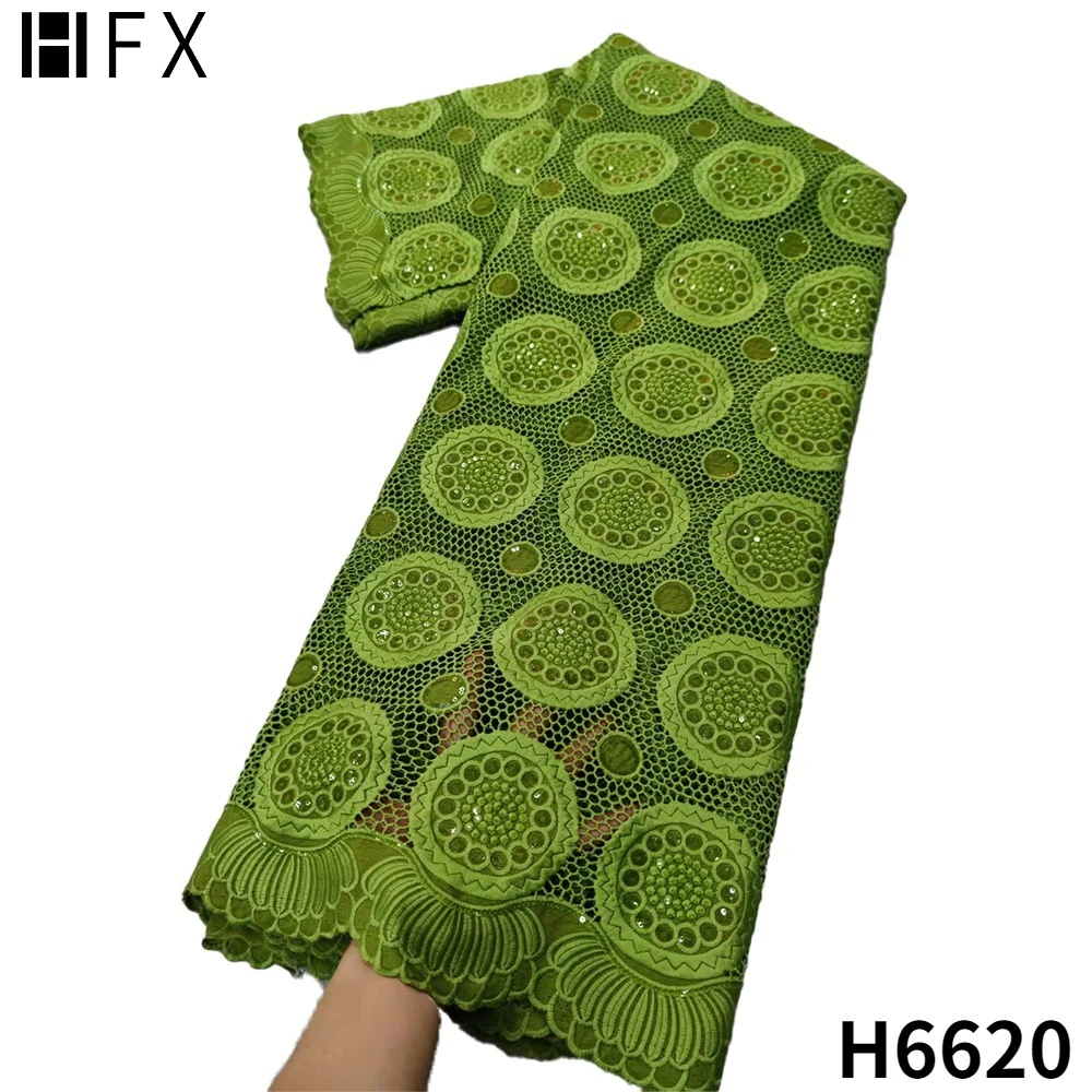 

HFX african guipure lace fabric with sequins 2022 high quality embroidery latest nigerian cord lace fabric for party dress H6620